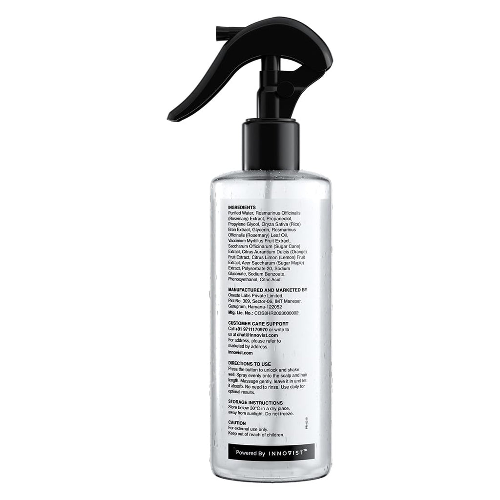 Bare Anatomy Nature X Science Rosemary Water Spray For Hair Growth & Hair Thickness With Rice Water |100% Natural Extract | Soft & Smooth Hair| Controls Hairfall| Non-Greasy & Fast Absorbing | 200Ml