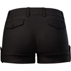 Women's Casual Body Enhancing Comfort Cuffed Shorts - Stretchy Mid-Rise Chino Style Shorts with Pockets