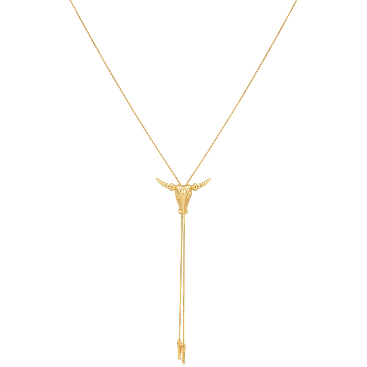 Western Cowgirl Necklace for Women Lariat Long Chain Hat Bull Head Turquoise Y Necklaces Cowboy Bolo Tie Accessories Trendy Western Country Jewelry Gifts Rodeo Outfit for Women