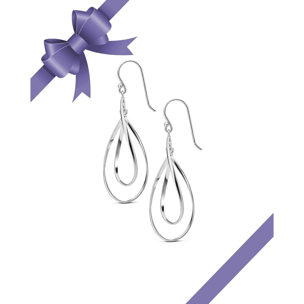 MILLA Teardrop Earrings - Designer Silver Statement Earrings or Gold Dangle Earrings for Women Trendy Upscale Dangly Earrings