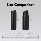 Owala FreeSip Insulated Stainless Steel Water Bottle with Straw, BPA-Free Sports Water Bottle, Great for Travel, 24 Oz, Very, Very Dark