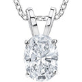 IGI Certified LAB-GROWN Oval Cut Diamond Pendant Necklace 4 Prong Ultra Premium Collection (H-I Color, VS1-VS2 Clarity) + 20" 14K Gold Chain
