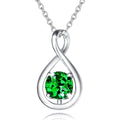 FANCIME Birthstone Necklaces for Women Fine Jewelry Sterling Silver Dainty Infinity Pendant Anniversary Birthday Mothers Day Gifts for Women Wife Mom Lady Daughter, Chain 16"+2" Extend