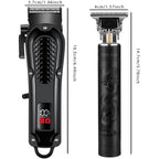 Cordless Hair Clippers For Men, Self Haircut Kit For Men Electric Clippers And Trimmers, Grooming Rechargeable Beard Trimmer With Adjustable Blade & Lcd Display, Hair Cutting Tools For Home Use
