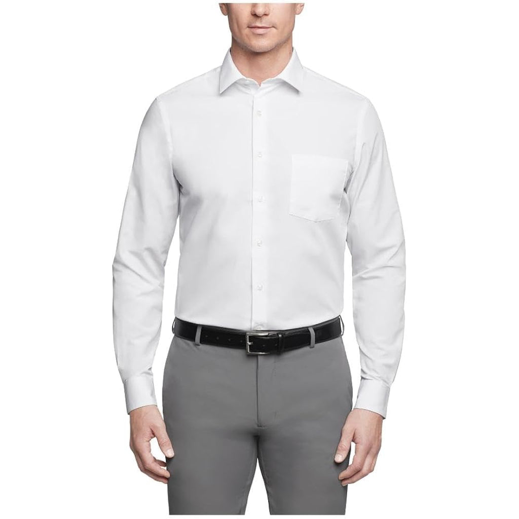 Van Heusen Mens Dress Shirt Regular Fit Poplin Solid