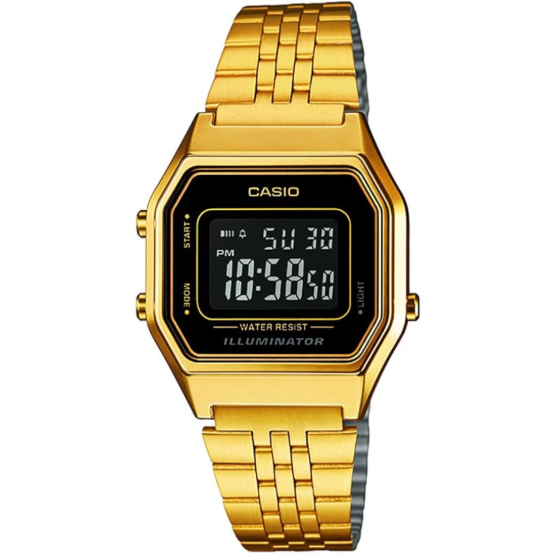 Casio Ladies La680Wga-1B Gold Metal Quartz Watch