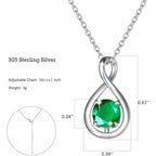 FANCIME Birthstone Necklaces for Women Fine Jewelry Sterling Silver Dainty Infinity Pendant Anniversary Birthday Mothers Day Gifts for Women Wife Mom Lady Daughter, Chain 16"+2" Extend