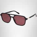 SOJOS Retro Aviator Sunglasses for Women Men,Trendy Rectangle Womens Mens Shades Sun Glasses SJ2202 Black Frame/Red Lens