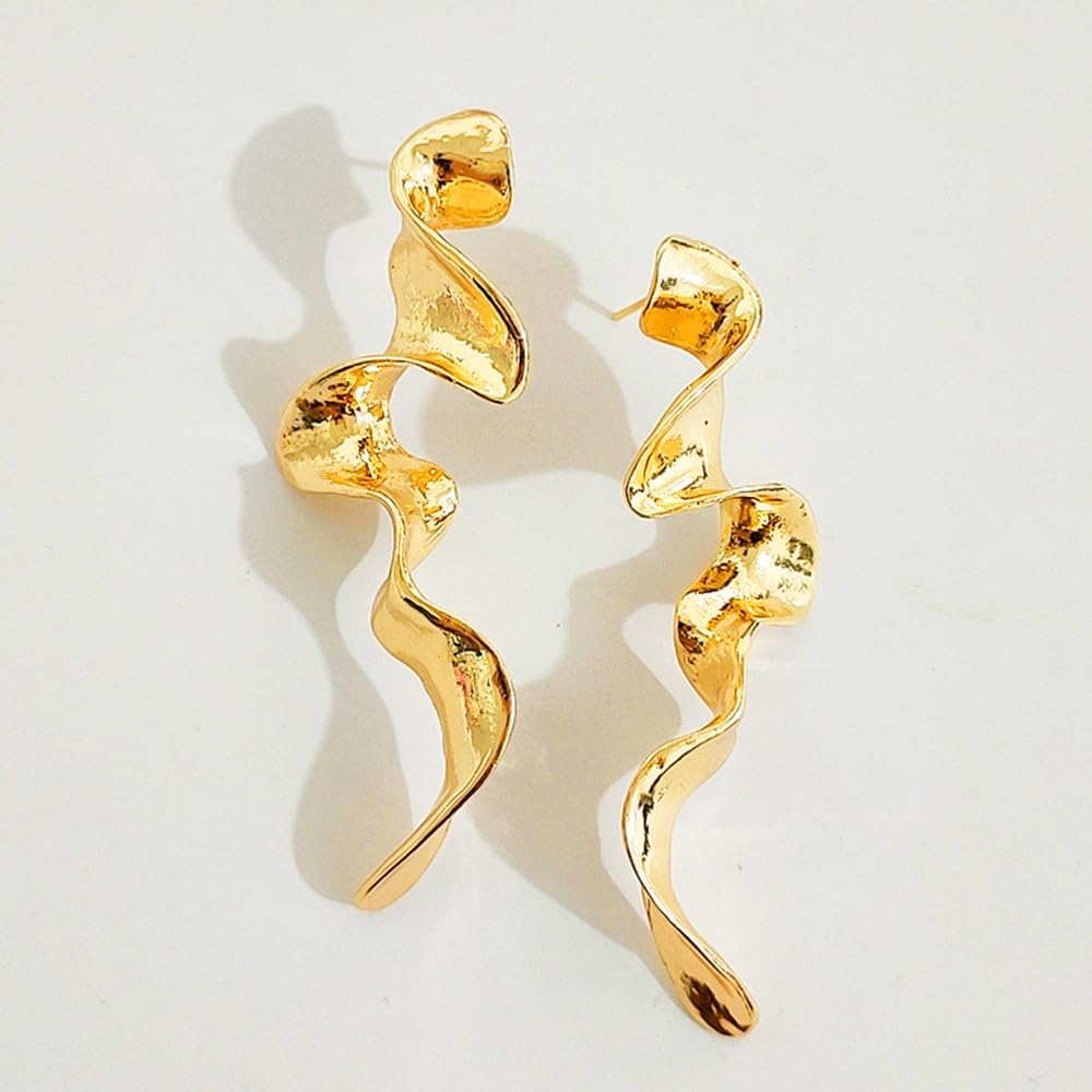 Fashion Gold Irregular Geometric Drop Dangle Earrings for Women Boho Silver Long Statement Earrings Abstract Earrings Jewelry Gift