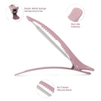 Aimike 6Pcs Professional Hair Clips For Styling Sectioning, Anti-Slip No-Trace Duck Billed Hair Clips With Silicone Band, Salon And Home Hair Cutting Clips For Hairdresser, Women, Men - 4.3” Long