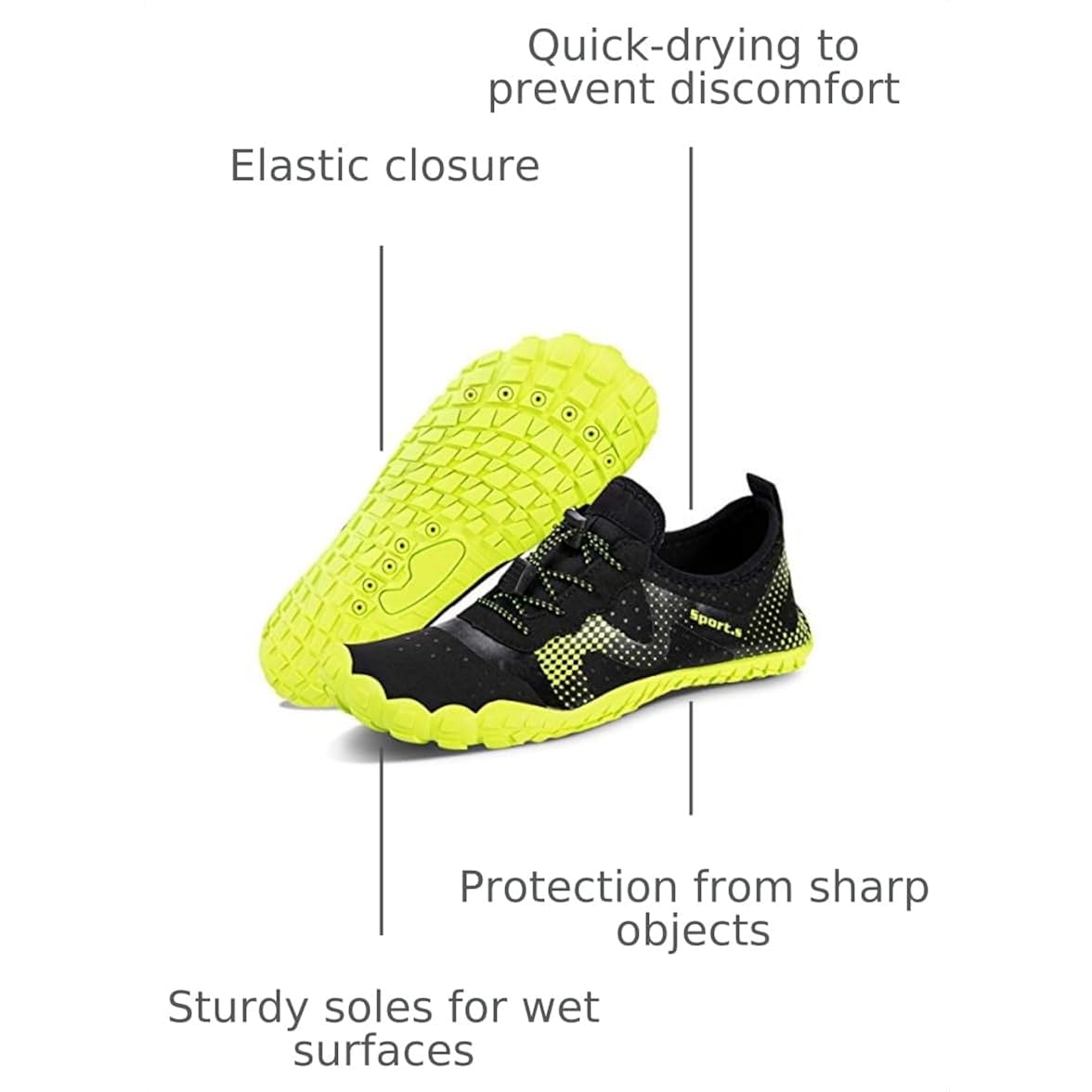 Water Shoes For Men Barefoot Quick-Dry Aqua Sock Outdoor Athletic Sport Shoes For Kayaking, Boating, Hiking, Surfing, Walking