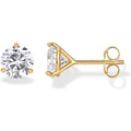 PAVOI 14K Gold Plated 925 Sterling Silver Cubic Zirconia Stud Earrings for Women - Simulated Diamond CZ Earrings
