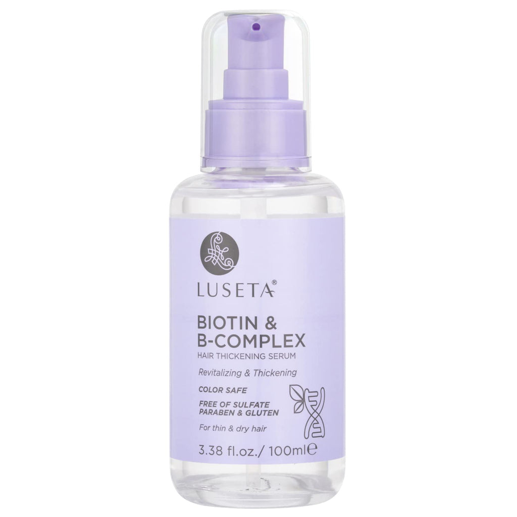 Luseta Biotin B-Complex Hair Growth Serum For Thin Hair, 3.38 Oz | Biotin Caffeine Hair Growth Serum For Thin, Dry Hair; Helps Strengthen, Smooth Frizz, Add Shine And Fuller-Looking Volume
