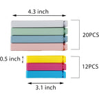 Yarall 32 PCS Plastic Chip Clips for Food Packages, Curved Design Sealing Bag Clips for Food, Kitchen and Home, 2 Sizes(4.3inch x 20, 3.1inch x 12)