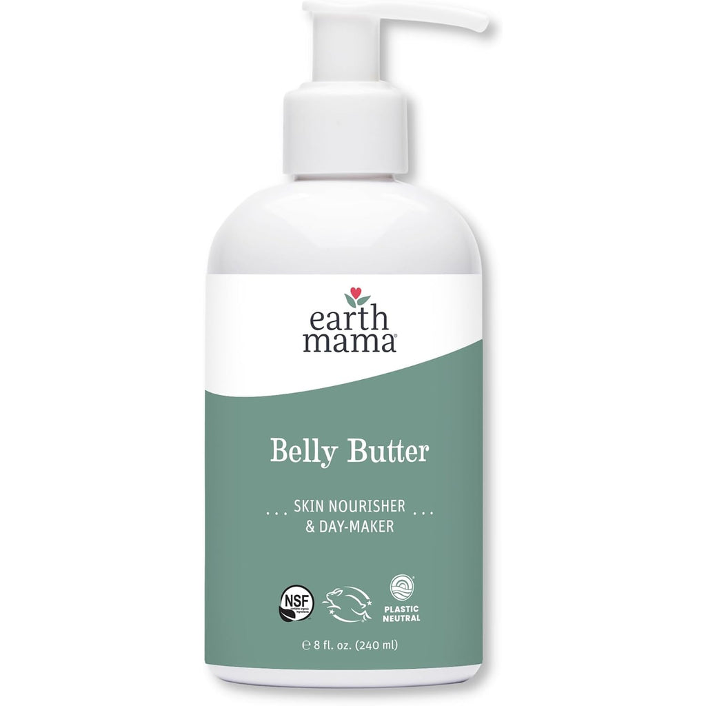 Earth Mama Belly Butter, Maternity Moisturizer For Dry Skin | Lotion For Pregnancy And Postpartum Recovery Self Care, Body Cream With Aloe, Fragrance Free, 8-Fluid Ounce