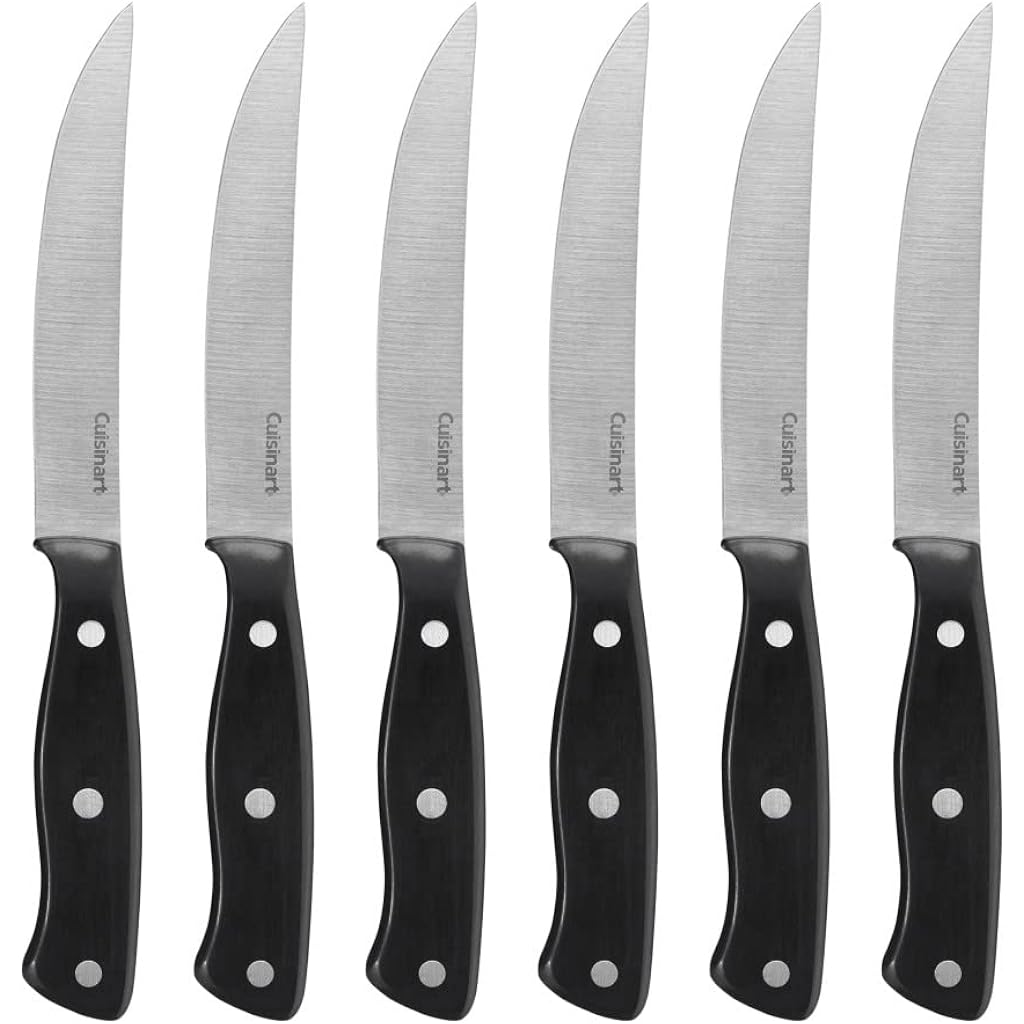 Cuisinart C77Tr-S6Sk Triple Rivet Collection 6-Piece Steak Knife Set,Black