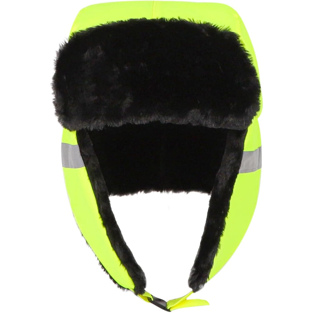 SIQITECHNO Unisex High Visibility Reflective Russian Trapper Hat Fleece Lined Work Safety Trooper Hat Outdoor Hunting Ski Cap