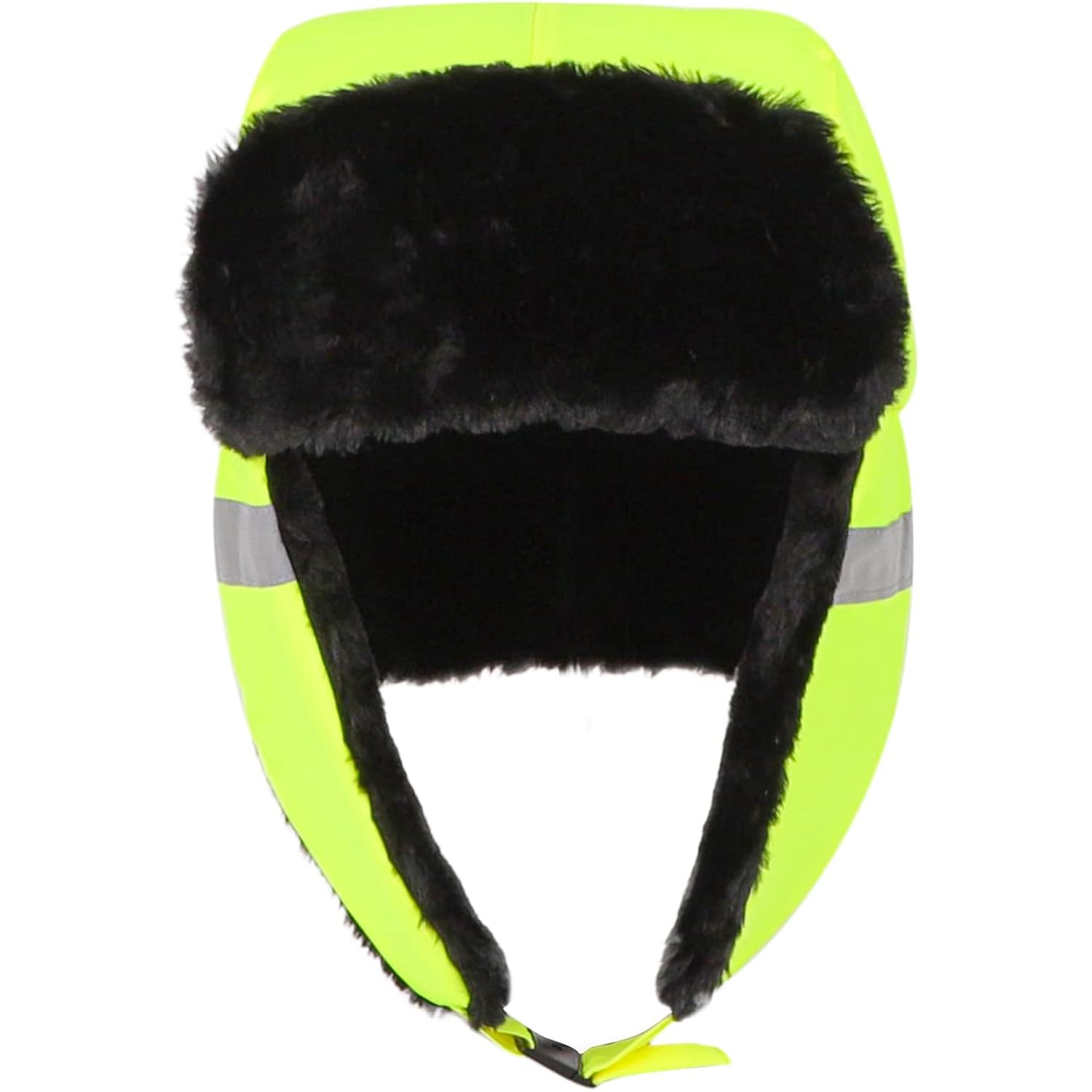 SIQITECHNO Unisex High Visibility Reflective Russian Trapper Hat Fleece Lined Work Safety Trooper Hat Outdoor Hunting Ski Cap