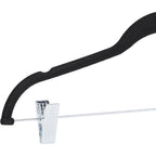 Amazon Basics Velvet Non-Slip Skirt Clothes Hangers With Clips, 360 Degree Rotatable Hook, Organize Pants And Skirts, Black/Silver, 24-Pack