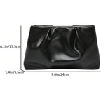 Oyoangle Women'S Pu Leather Clutch Purses Small Zipper Ruched Minimalist Handbag
