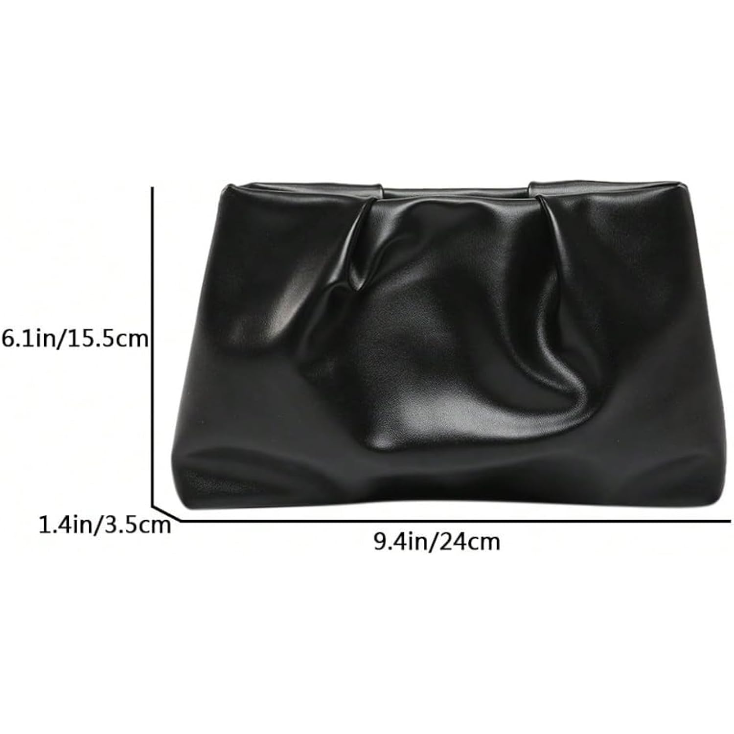 Oyoangle Women'S Pu Leather Clutch Purses Small Zipper Ruched Minimalist Handbag