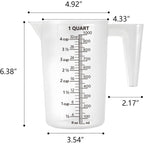 Plastic Measuring Cup With Handle, Pool Chemical Measuring Cup, Plastic Measuring Pitcher For Liquid Mixing, Pouring, Lawn Care, Pet Food, Motor Oil, Laboratory And More (32, Fluid Ounces, 1000Ml)