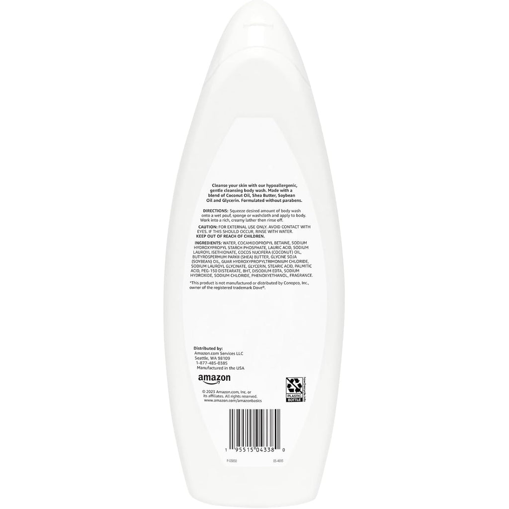 Amazon Basics Hypoallergenic Body Wash For Sensitive Skin, Creamy Lather, Paraben Free, 22 Fl Oz (1-Pack)
