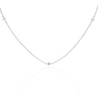 Minimalist Diamond Necklace for Women - Handmade 14k Solid Gold Necklace with Bright 0.025ct Diamonds, Dainty Shimmer Chain, Available in Various Lengths, Suitable for Women