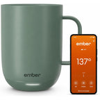 Ember Temperature Control 14Oz Smart Mug 2, App-Controlled And Rechargeable Heated Coffee Cup Warmer With Intelligent Led Display, Sage Green.
