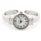 Silver Metal Band Petite Size Women's Bangle Cuff Watch
