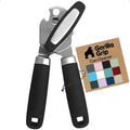 Gorilla Grip Heavy Duty Stainless Steel Smooth Edge Manual Can Opener And Bottle Openers, Us Designed, Comfortable Handle, Oversized Handheld Turn Knob, Multifunctional Kitchen Tool, Onyx