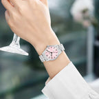 Easy Reader Watch for Women with Solid Stainless Steel Band Ladies Dress Watch Water Resistant