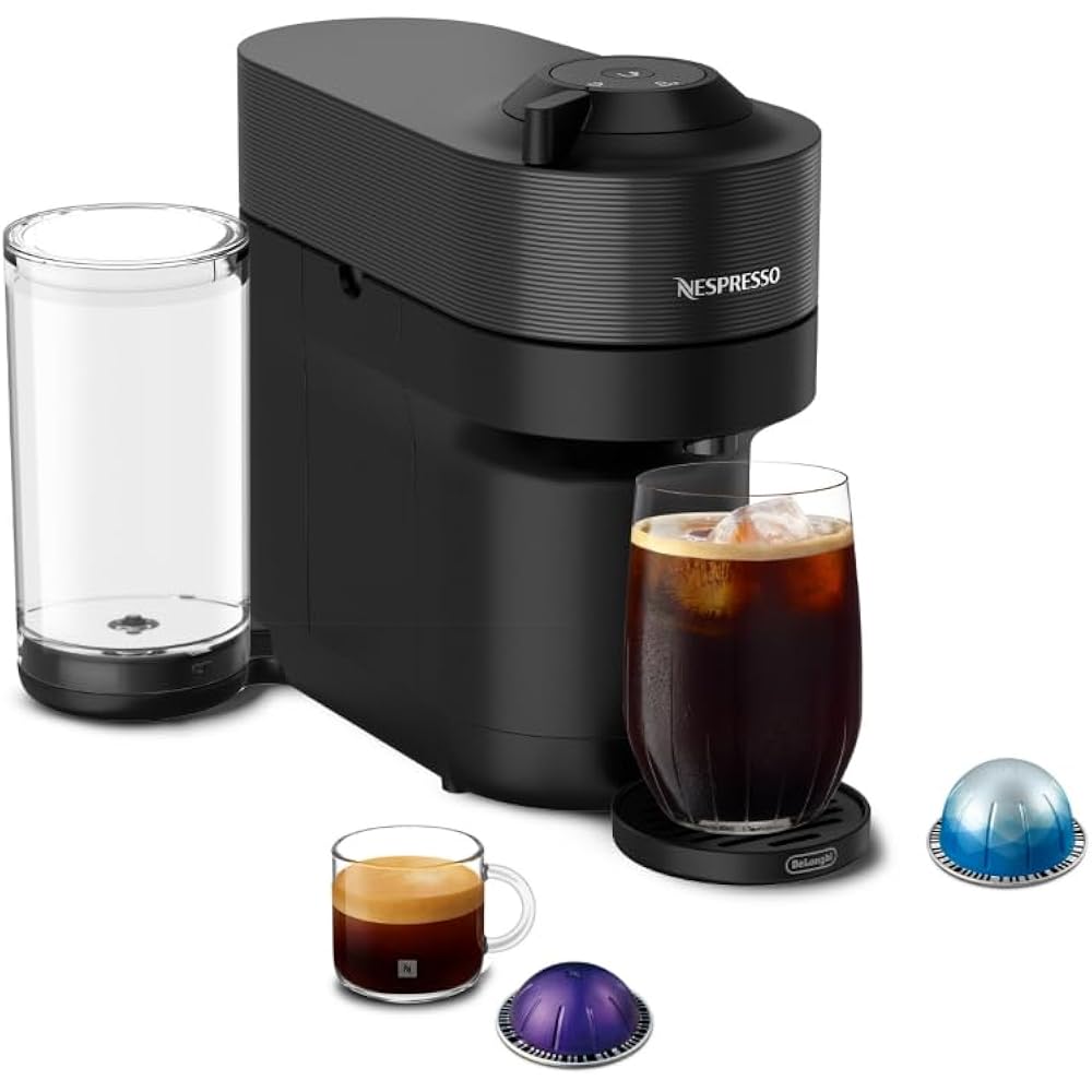 Nespresso Vertuo Pop+ Coffee and Espresso Machine by De'Longhi, Liquorice Black