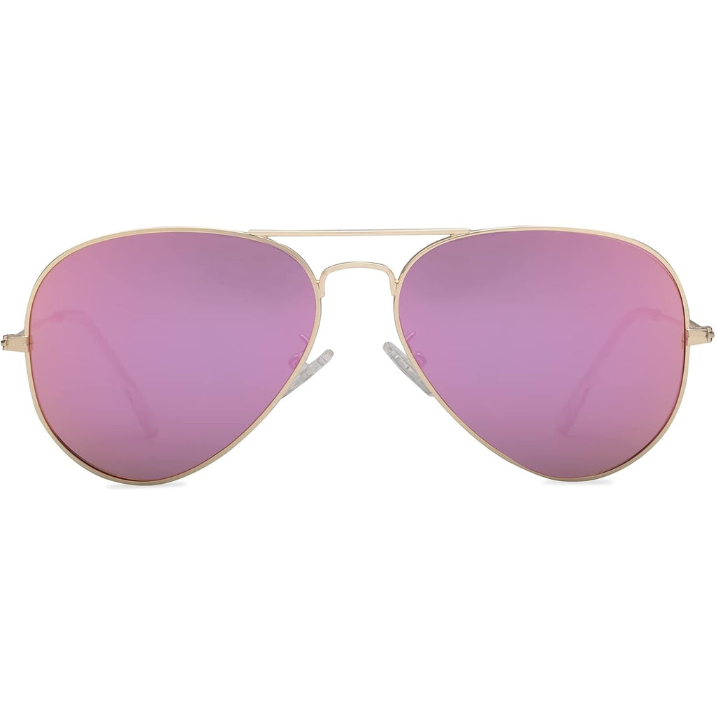 Polarized Aviator Sunglasses for Men Women, 100% UV Protection Classic Shades with Spring Hinge Bza013a