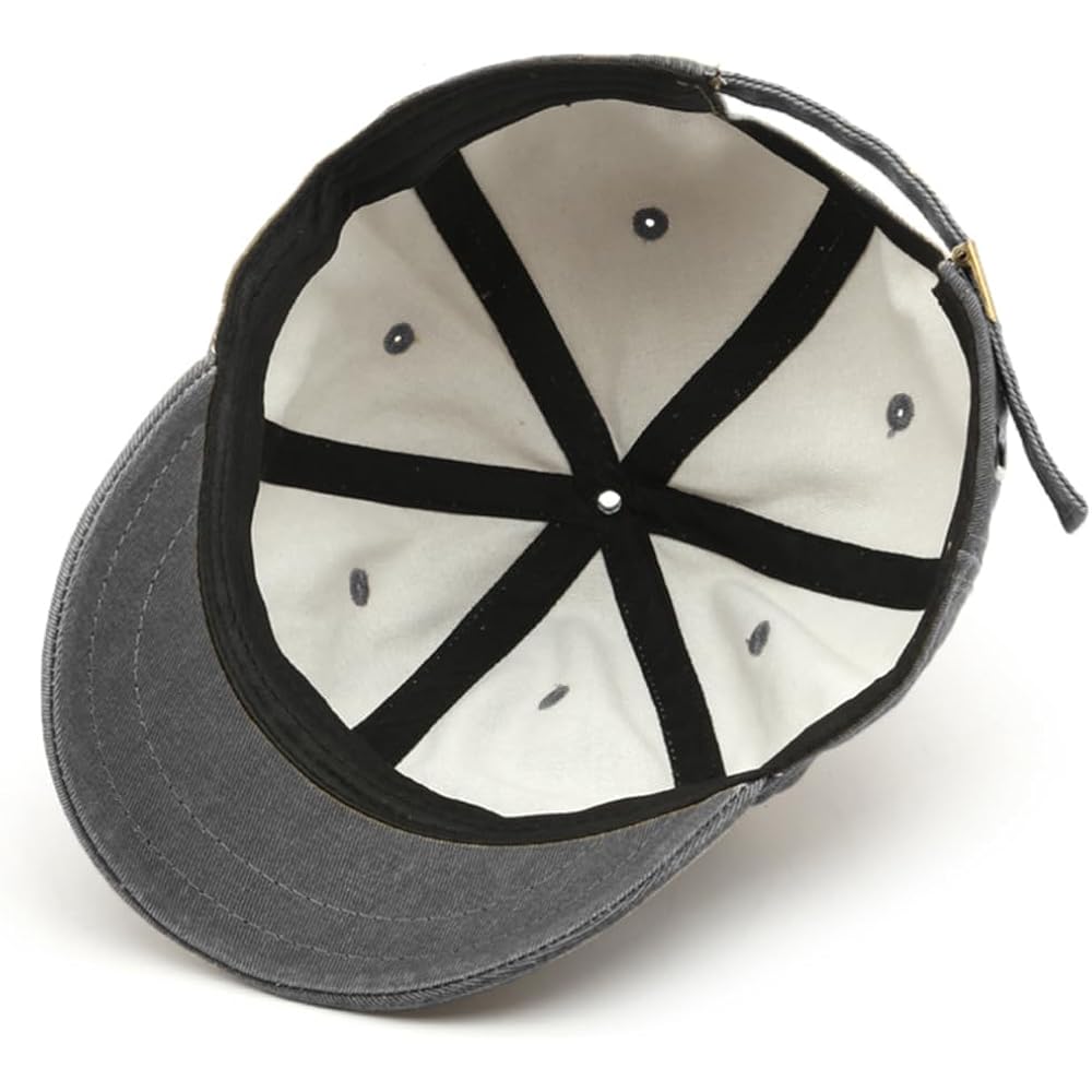 Short Brim Baseball Cap For Men Women Unconstructed Washed Cotton Adjustable Short Bill Hat Vintage Low Profile Dad Hat