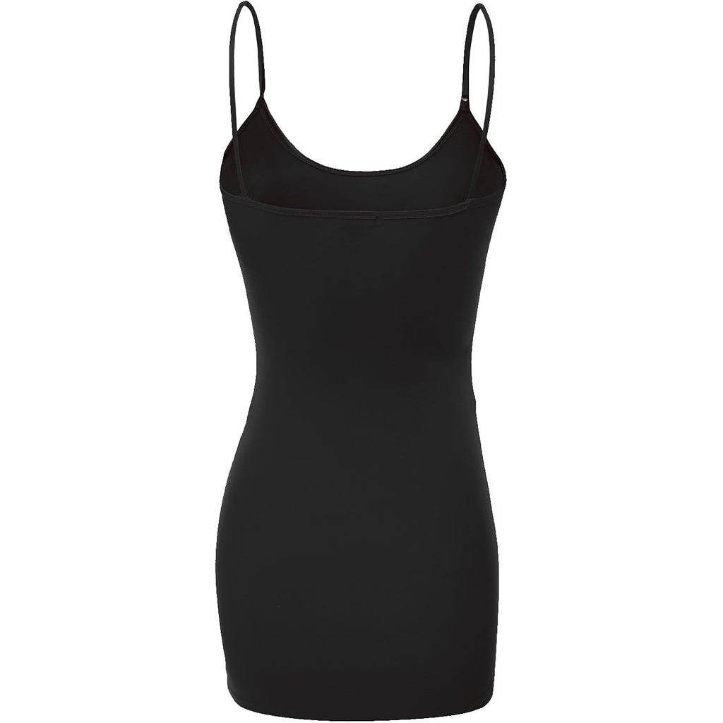 Bozzolo Women's Ladies Adjustable Spaghetti Strap Basic Long Cami Tunic Tank Top