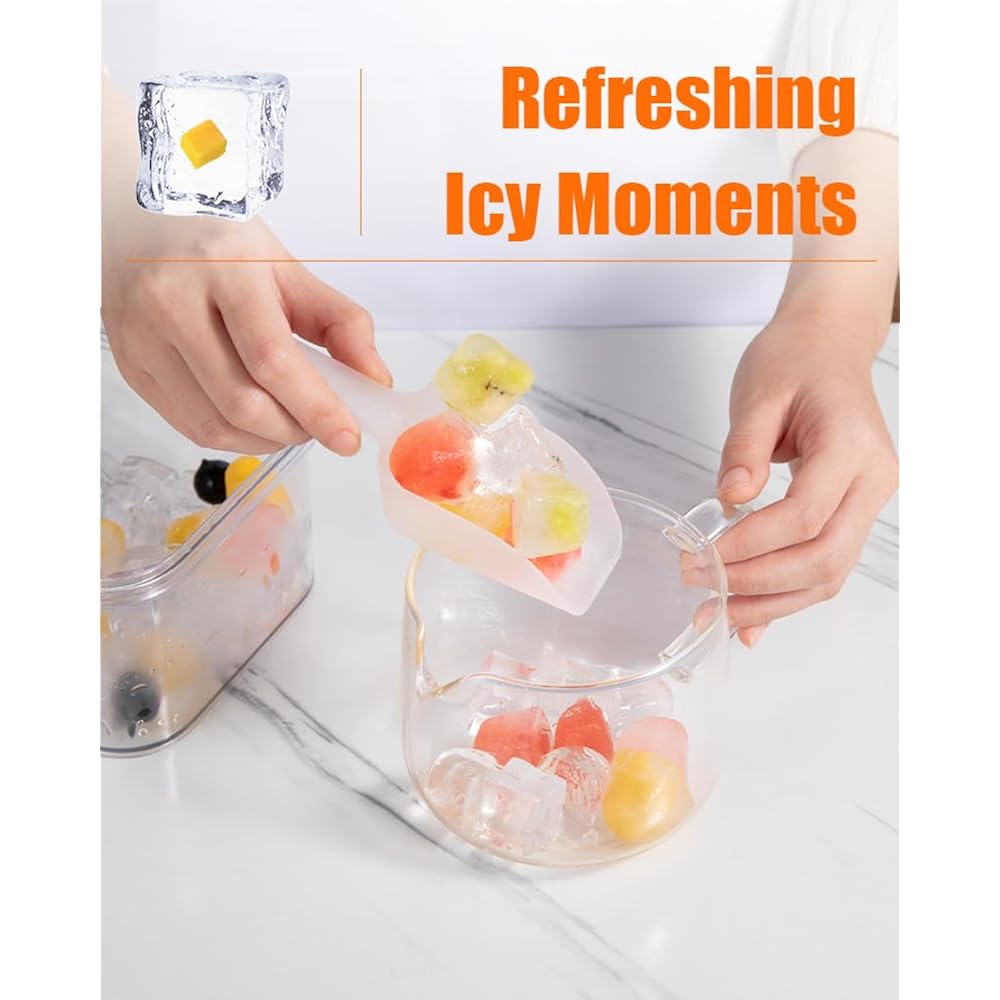Brigii Ice Cube Tray With Lid & Storage Bin, 56 Cubes Ice Mold With Easy-Release Silicone Bottom, Stackable Ice Trays For Freezer, Bpa Free,For Cocktails, Whiskey, Coffee & Drinks