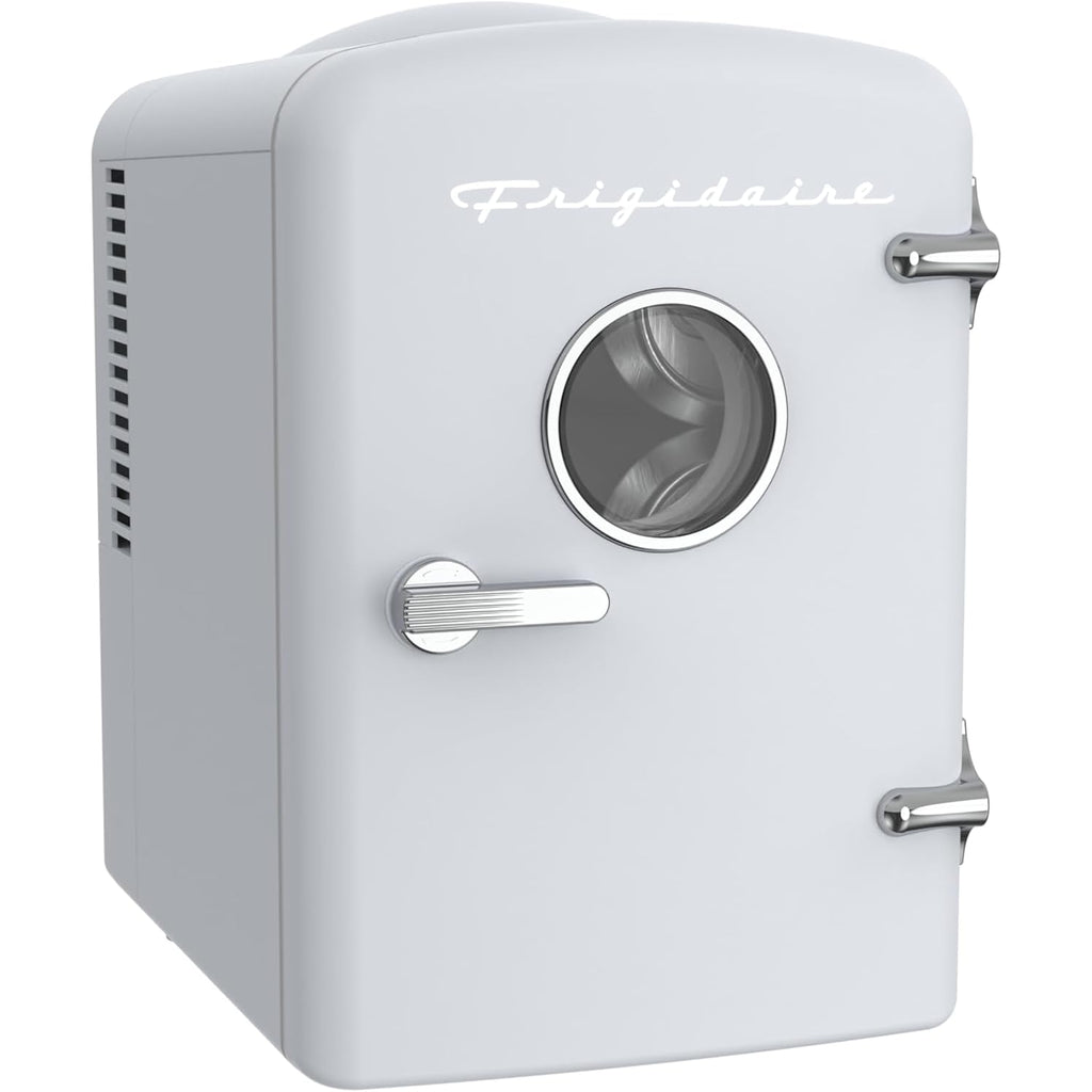 Frigidaire EFMIS171 Retro Mini Portable Personal Fridge - Ideal for Home, Office or Dorm - Includes Carrying Handle, AC/DC Wall/Car Charger (White)