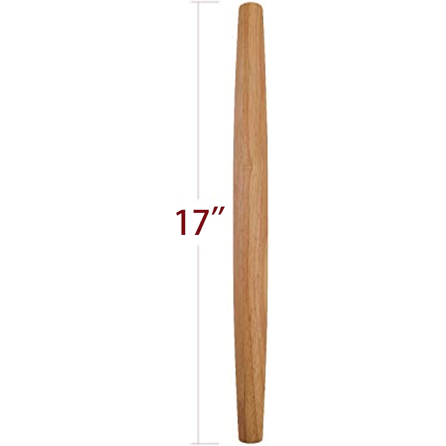 French Rolling Pin (17 Inches) –Woodenroll Pin For Fondant, Pie Crust, Cookie, Pastry, Dough –Tapered Design & Smooth Construction - Essential Kitchen Utensil
