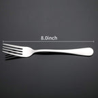 Briout Silverware, Dinner Fork 8 Inches, Forks Set of 12 Premium Food Grade Stainless Steel Forks for Home Kitchen Party Restaurant, Mirror Polished Dishwasher Safe