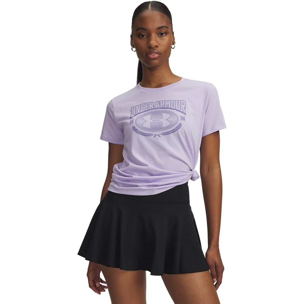 Under Armour Women's Varsity Short Sleeve T Shirt (536) Purple Crest / / Purple Luxe