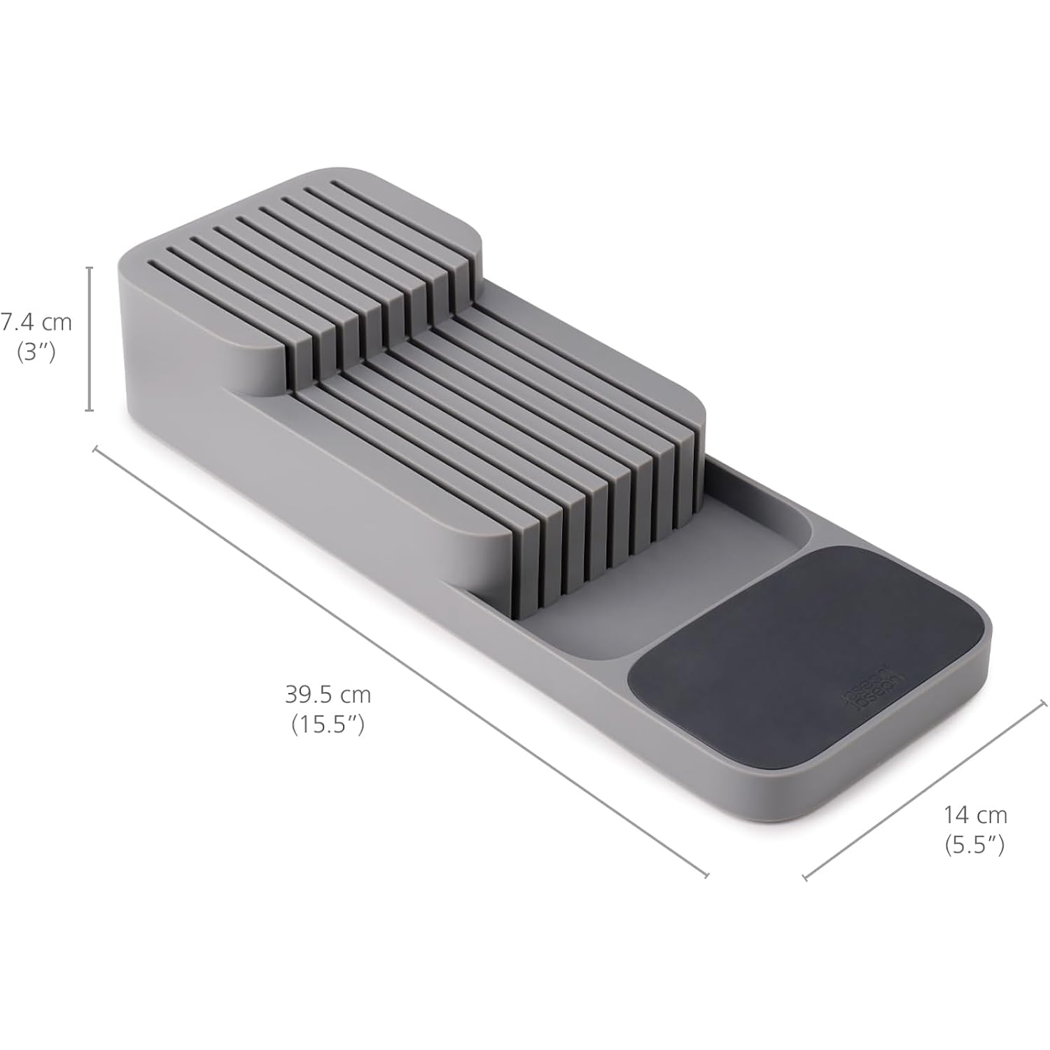 Joseph Joseph DrawerStore Knife Organizer, holds up to 9 knives, Kitchen Organization & Drawer Storage – Compact, Gray