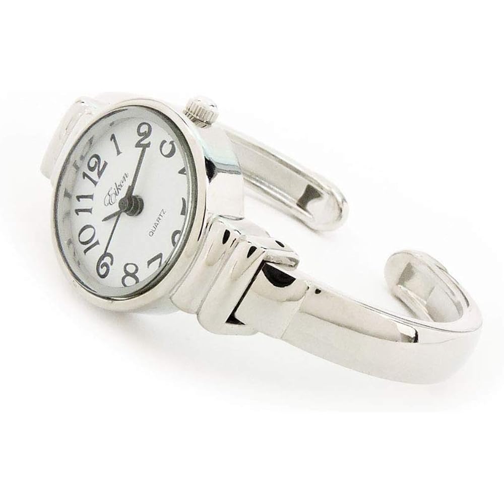Silver Metal Band Petite Size Women's Bangle Cuff Watch
