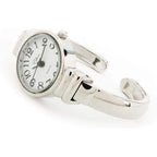 Silver Metal Band Petite Size Women's Bangle Cuff Watch