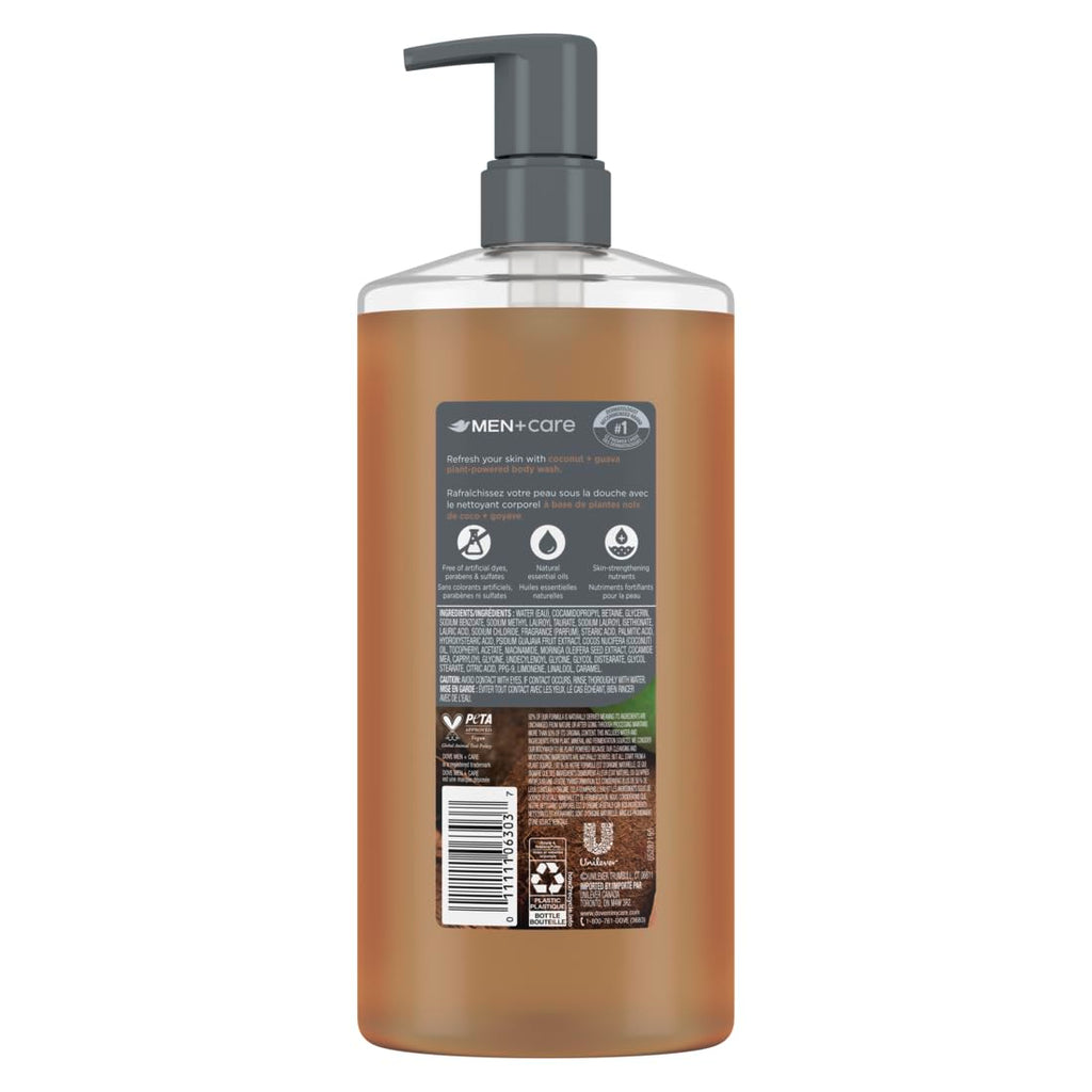 Dove Men Coconut + Guava Moisturizing Body Wash | #1 Dermatologist Body Wash For Men, Sulfate Free, Paraben Free, & Dye Free | 26Oz
