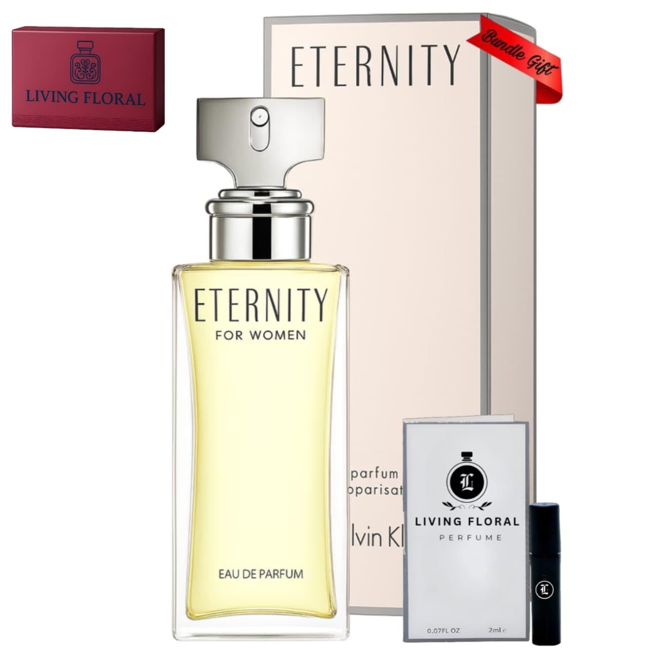 Bundle - Perfume For Women Eau De Parfum Eternity-Spray 3.4 Oz With A Travel Size .07 Perfume For Women New