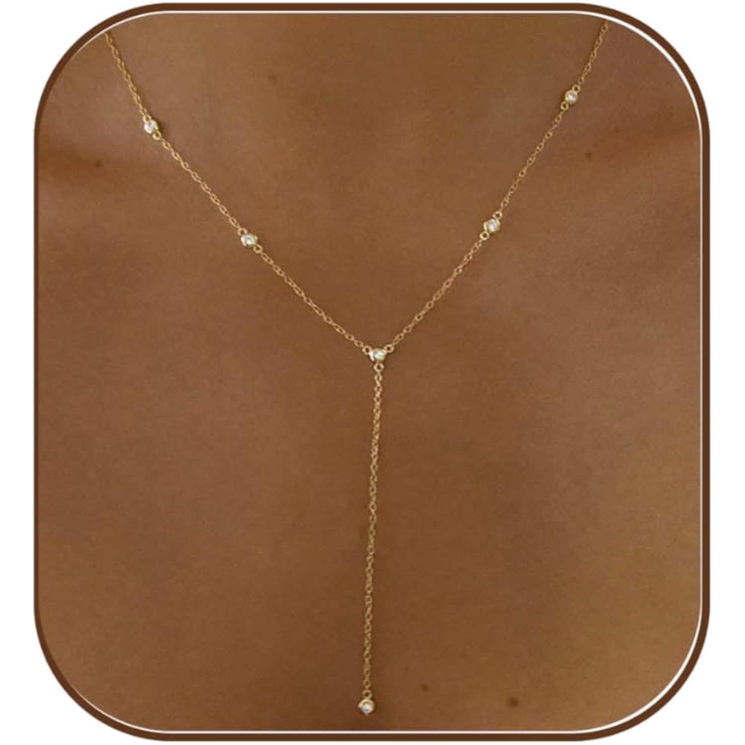 Gold Necklace for Women, Dainty Gold Long Necklaces 14k Gold Plated Prom Lariat Necklace Cute Choker Necklaces for Women Trendy Stuff Fashion Costume Gold Accessories Christmas Jewelry Gifts