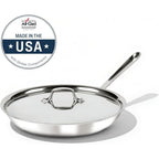 All-Clad D3® Stainless Steel 12 inch Frying Pan With Lid- Made in the USA- The Original Bonded Professional Cookware- Oven Safe & Induction Compatible