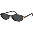 SOJOS Retro Polarized Rectangle Oval Sunglasses for Women Men,Trendy Petite Shades Skinny Rim UV400 Protected SJ2668