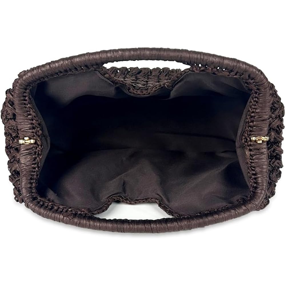 Large Straw Clutch Bag for Women Summer Satchel Purse Fashion Woven Top Hanlde Handbags for Beach Vacation